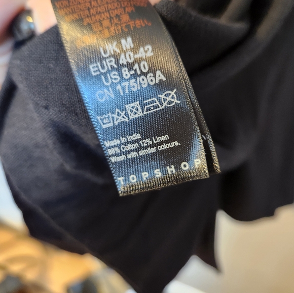 NWT Topshop Black Strappy Back Linen Romper - Picture 8 of 8